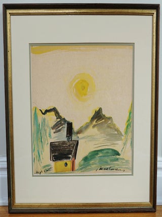 LUDWIG BEMELMANS~ORIGINAL SIGNED WATERCOLOR PAINTING~HIGH WORLD, Madeline author