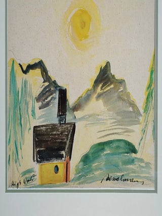 LUDWIG BEMELMANS~ORIGINAL SIGNED WATERCOLOR PAINTING~HIGH WORLD, Madeline author