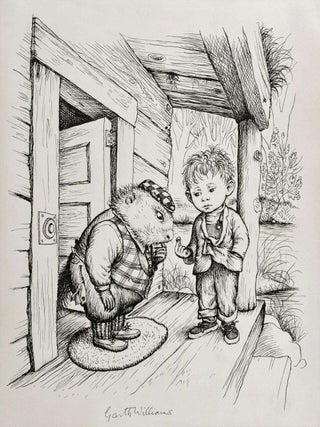 Item #001492 GARTH WILLIAMS~STUNNING DETAILED FINAL PEN AND INK ~ "UPSIDE OVER" GARTH WILLIAMS
