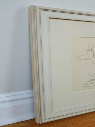 DR. SEUSS ORIGINAL DRAWING OF A TWO HEADED HORSE, SIGNED