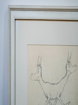 DR. SEUSS ORIGINAL DRAWING OF A TWO HEADED HORSE, SIGNED