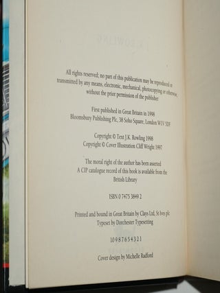 HARRY POTTER AND THE CHAMBER OF SECRETS (1st printing, Signed 1998 at book launch, in the year of publication!)