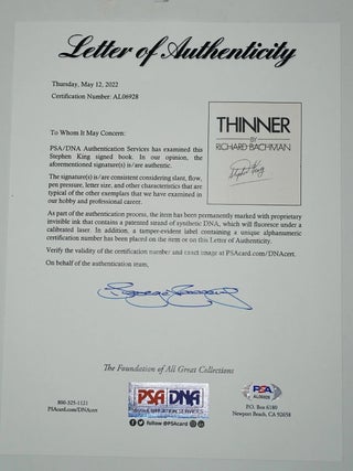 THINNER (Signed and with PSA/LOA)