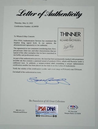 THINNER (Signed and with PSA/LOA)