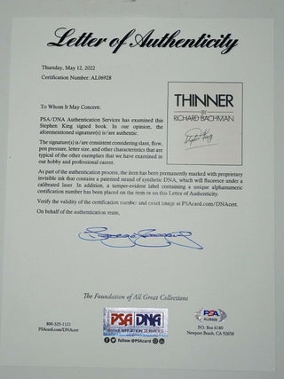 THINNER (Signed and with PSA/LOA)