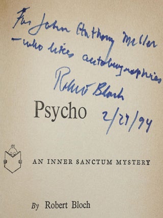 PSYCHO (SIGNED AND INSCRIBED)