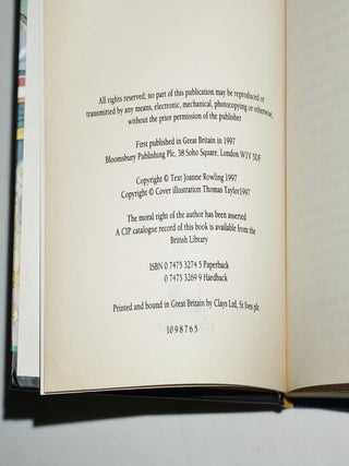 HARRY POTTER AND THE PHILOSOPHER'S STONE (5th printing)