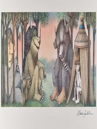 Item #002091 WHERE THE WILD THINGS ARE, ORIGINAL SIGNED LITHOGRAPH. MAURICE SENDAK