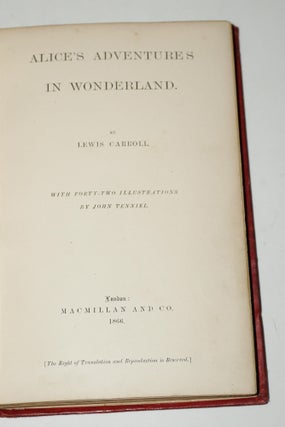 ALICE'S ADVENTURES IN WONDERLAND (First State/First Issue with the Inverted S and page 30 numbered as page 3)
