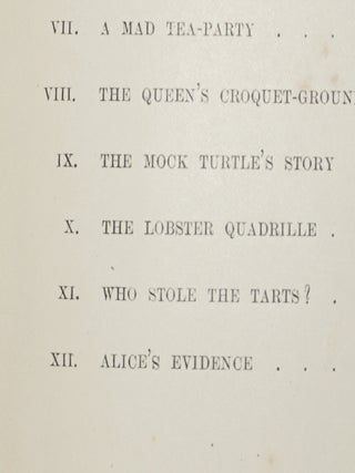 ALICE'S ADVENTURES IN WONDERLAND (First State/First Issue with the Inverted S and page 30 numbered as page 3)