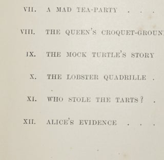 ALICE'S ADVENTURES IN WONDERLAND (First State/First Issue with the Inverted S and page 30 numbered as page 3)