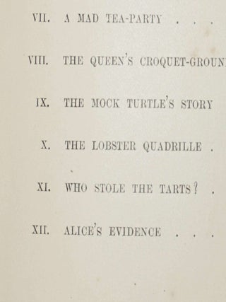 ALICE'S ADVENTURES IN WONDERLAND (First State/First Issue with the Inverted S and page 30 numbered as page 3)