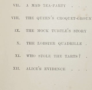 ALICE'S ADVENTURES IN WONDERLAND (First State/First Issue with the Inverted S and page 30 numbered as page 3)