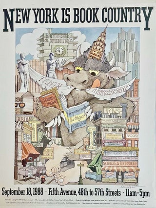 Item #002188 MAURICE SENDAK SIGNED ~ NEW YORK IS BOOK COUNTRY POSTER 1988. MAURICE SENDAK