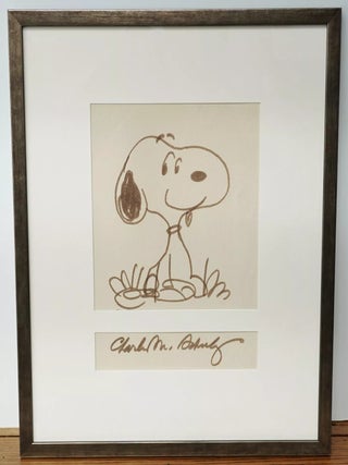 CHARLES SCHULZ ORIGINAL SIGNED SNOOPY DRAWING ~W. LOA.CERT