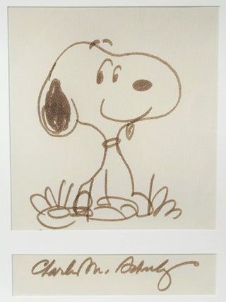CHARLES SCHULZ ORIGINAL SIGNED SNOOPY DRAWING ~W. LOA.CERT
