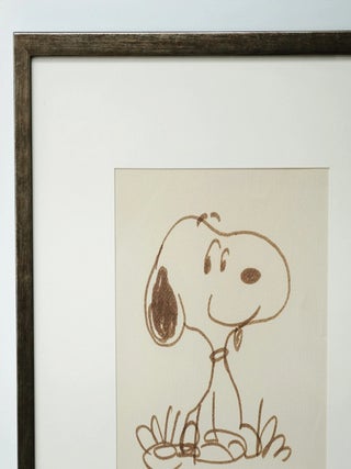 CHARLES SCHULZ ORIGINAL SIGNED SNOOPY DRAWING ~W. LOA.CERT