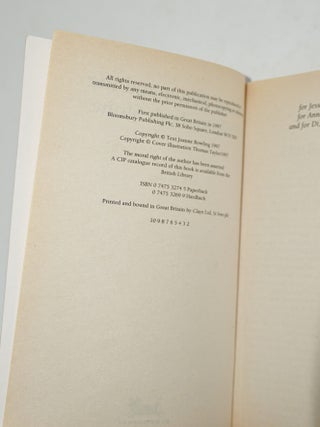 HARRY POTTER AND THE PHILOSOPHER'S STONE (FINE 2ND PRINTING)