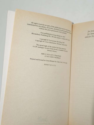 HARRY POTTER AND THE PHILOSOPHER'S STONE (FINE 2ND PRINTING)