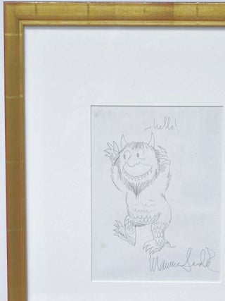 Item #002205 WHERE THE WILD THINGS ARE, MAURICE SENDAK *SIGNED* DRAWING OF WILD THING~ W. LOA....