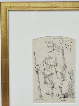 MAURICE SENDAK *SIGNED* ORIGINAL DRAWING OF "THE BEE MAN"~ W. LOA