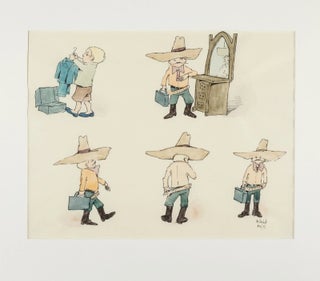 MAURICE SENDAK – Original Art, A Framed Original Painting of Five Martins from “Very Far Away”