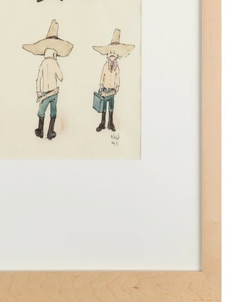 MAURICE SENDAK &ndash; Original Art, A Framed Original Painting of Five Martins from &ldquo;Very Far Away&rdquo;