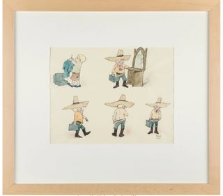 MAURICE SENDAK – Original Art, A Framed Original Painting of Five Martins from “Very Far Away”