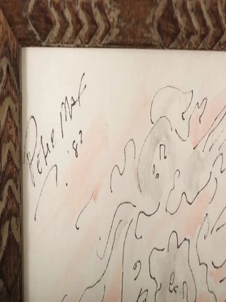 PETER MAX – “Pink Lady”, Circa 1982 Framed Original Watercolor and Ink Painting