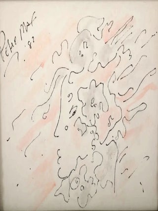 PETER MAX – “Pink Lady”, Circa 1982 Framed Original Watercolor and Ink Painting