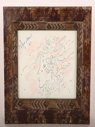 PETER MAX – “Pink Lady”, Circa 1982 Framed Original Watercolor and Ink Painting
