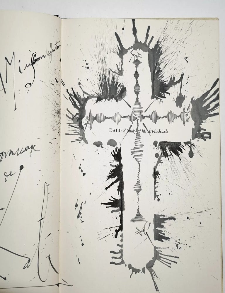 Item #3027 Salvador Dali &ndash; Signed 5x Book W. Spectacular Two Page Original Drawing of a Crucifix, Superb Association. Salvador Dali.