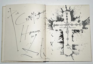 Salvador Dali – Signed 5x Book W. Spectacular Two Page Original Drawing of a Crucifix, Superb Association