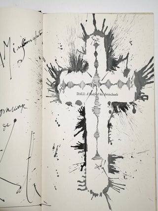 Salvador Dali &ndash; Signed 5x Book W. Spectacular Two Page Original Drawing of a Crucifix, Superb Association