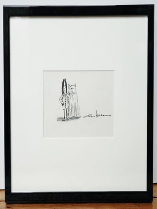 CHARLES ADDAMS – Signed Framed Original Drawing of Wednesday, W. COA/LOA