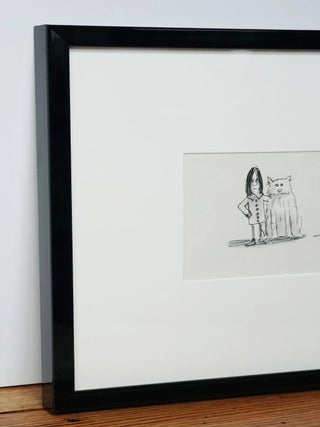 CHARLES ADDAMS – Signed Framed Original Drawing of Wednesday, W. COA/LOA
