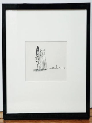 CHARLES ADDAMS – Signed Framed Original Drawing of Wednesday, W. COA/LOA