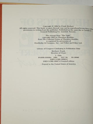 HERETICS OF DUNE (Signed)