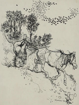ARTHUR RACKHAM ORIGINAL PUBLISHED SIGNED PEN AND INK DRAWING FOR FAIRY TALES OF THE BROTHERS GRIMM