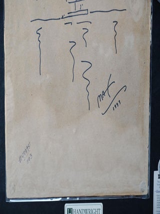 PETER MAX – “Untitled”, Framed Watercolor and Ink Painting, Signed TWICE and Dated 1993