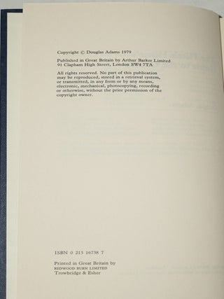 THE HITCH HIKER'S GUIDE TO THE GALAXY (FIRST STATE JACKET)