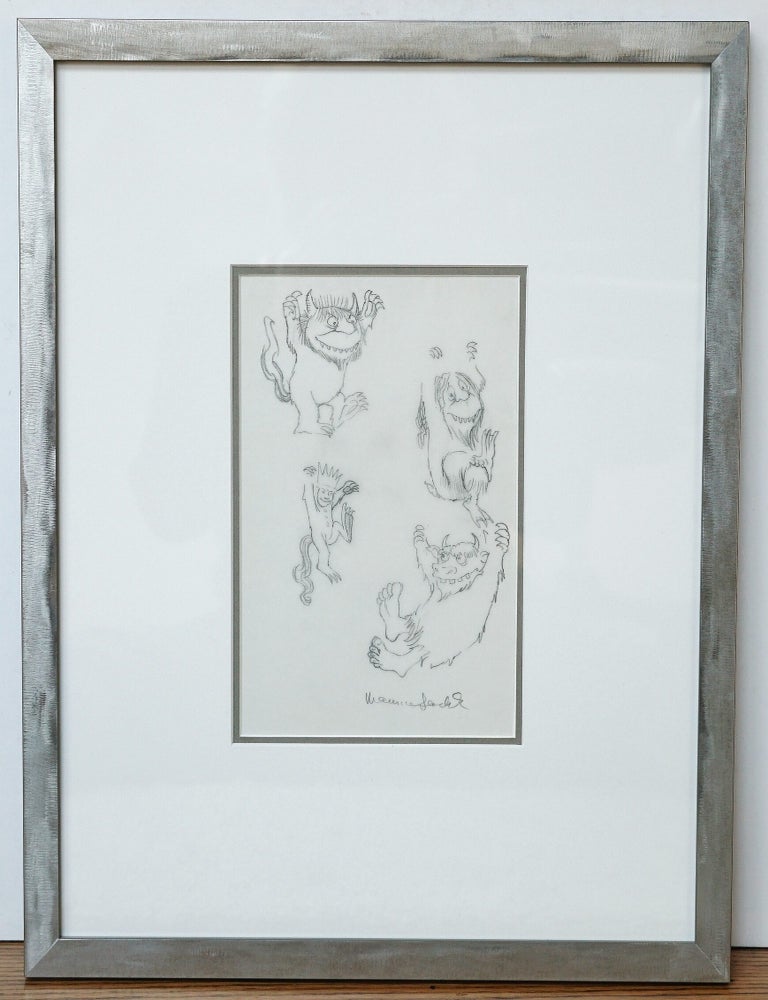 Item #3273 *SIGNED* DRAWING OF WILD THINGS AND MAX, FROM WHERE THE WILD THINGS ARE. MAURICE SENDAK.