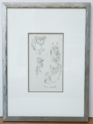 Item #3273 *SIGNED* DRAWING OF WILD THINGS AND MAX, FROM WHERE THE WILD THINGS ARE. MAURICE SENDAK