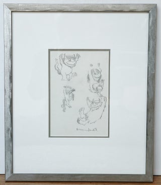 Item #3273 *SIGNED* DRAWING OF WILD THINGS AND MAX, FROM WHERE THE WILD THINGS ARE. MAURICE SENDAK