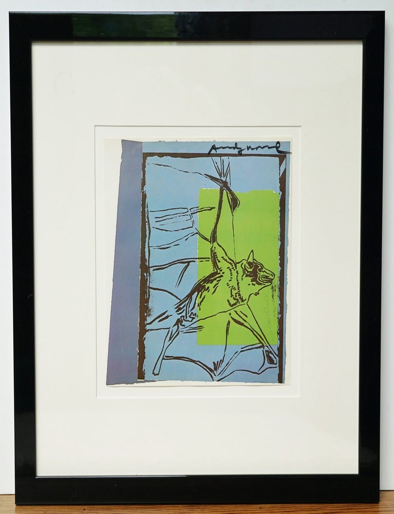 Item #3274 ANDY WARHOL HAND SIGNED PLATE FROM VANISHING ANIMALS, FRAMED ~ W.LOA. ANDY WARHOL.