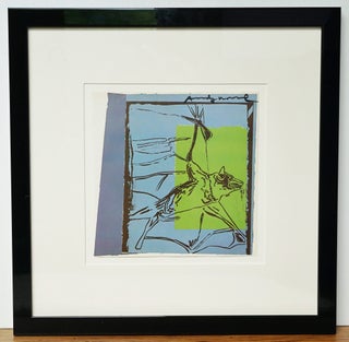 Item #3274 ANDY WARHOL HAND SIGNED PLATE FROM VANISHING ANIMALS, FRAMED ~ W.LOA. ANDY WARHOL