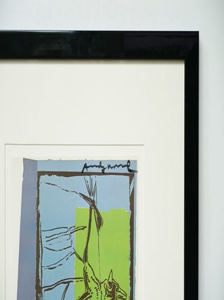 ANDY WARHOL HAND SIGNED PLATE FROM VANISHING ANIMALS, FRAMED ~ W.LOA