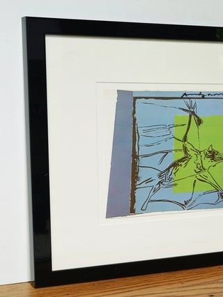 ANDY WARHOL HAND SIGNED PLATE FROM VANISHING ANIMALS, FRAMED ~ W.LOA
