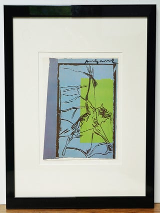 ANDY WARHOL HAND SIGNED PLATE FROM VANISHING ANIMALS, FRAMED ~ W.LOA