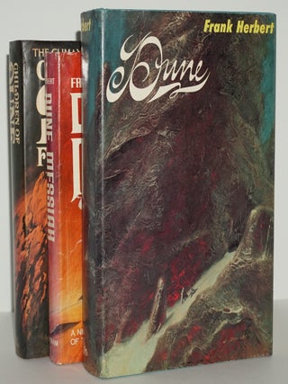 Item #3278 THE DUNE TRILOGY (FIRST STATE: DUNE, DUNE MESSIAH, CHILDREN OF DUNE), SIGNED. FRANK...
